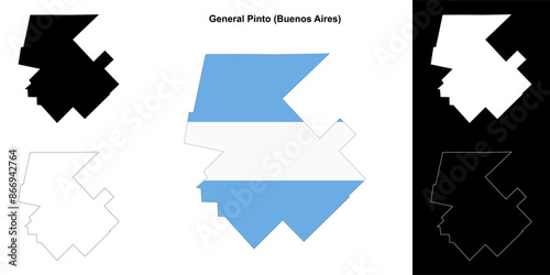 General Pinto department (Buenos Aires) outline map set