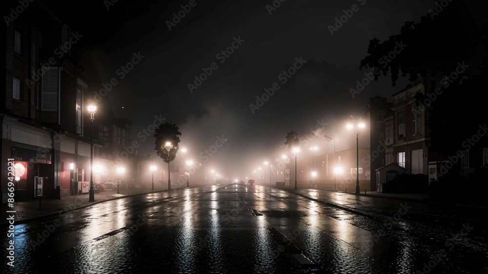 arafed view of a street at night with lights on arafed view of a street at night with lights on