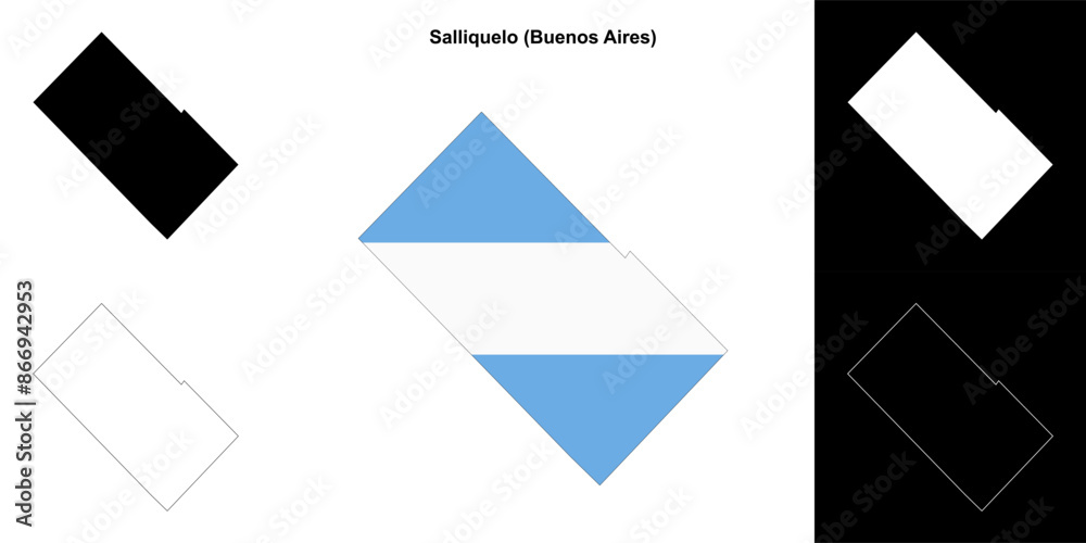 Salliquelo department (Buenos Aires) outline map set Salliquelo department (Buenos Aires) outline map set