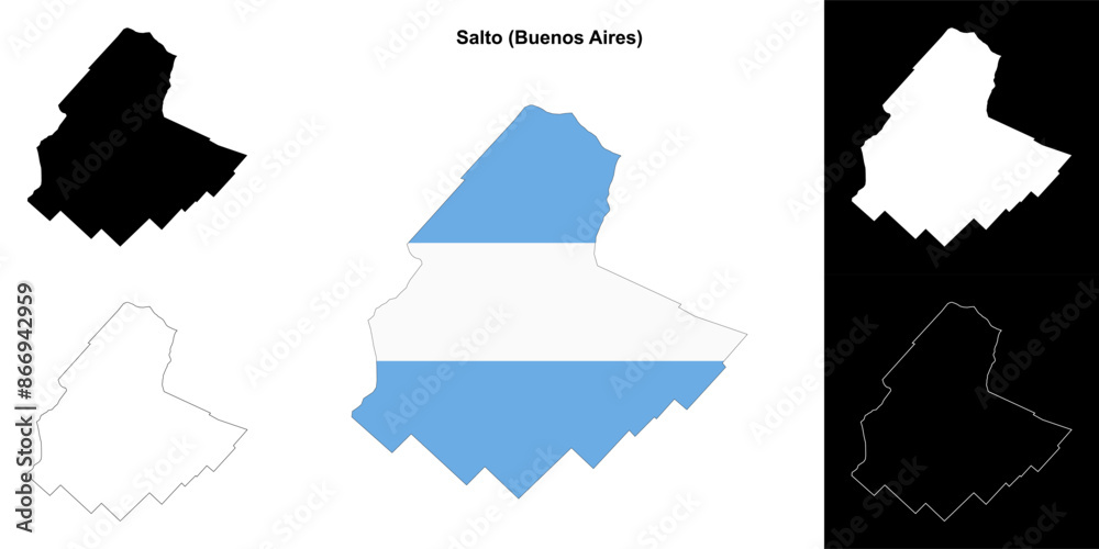 Salto department (Buenos Aires) outline map set Salto department (Buenos Aires) outline map set