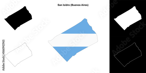 San Isidro department (Buenos Aires) outline map set