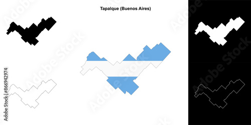 Tapalque department (Buenos Aires) outline map set