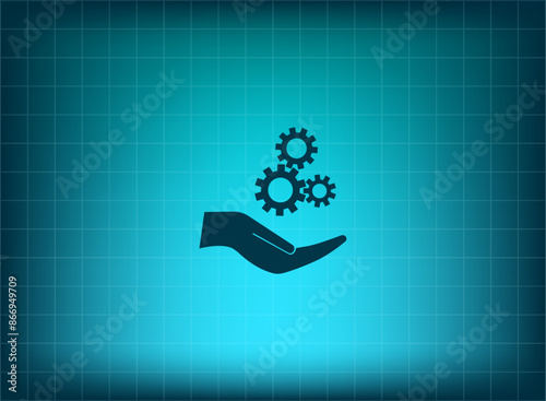 Vector illustration, blue background.