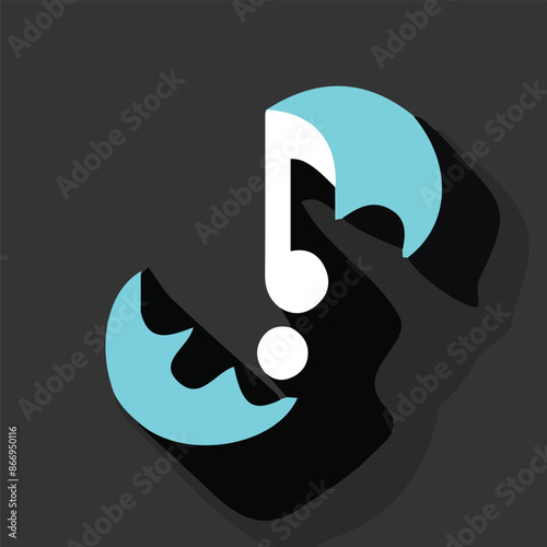 Grunge hand draw shape music notes, icon isolated vector editable lOGO