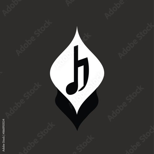 Grunge hand draw shape music notes, icon isolated vector editable lOGO