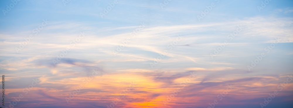 Fototapeta premium sunset panorama cloudscape sun sky texture cloud