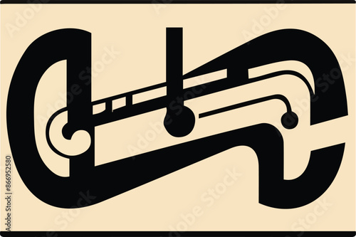 Grunge hand draw shape music notes, icon isolated vector editable lOGO