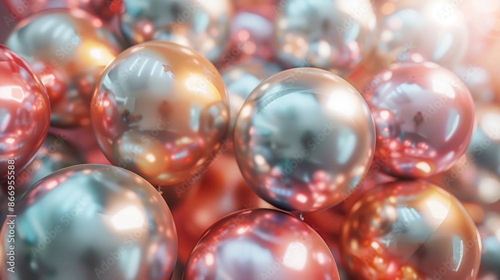 Metallic Spheres Cluster in Soft Focus Lighting