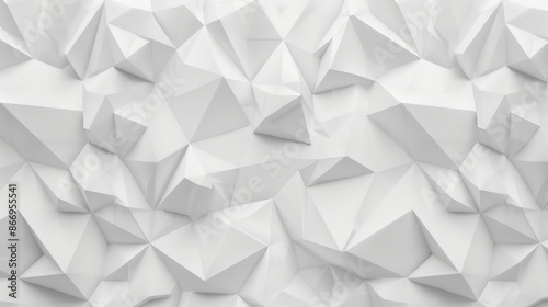 Abstract White Low Poly Geometric Background
