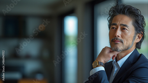 高級時計を身に着けるエグゼグティブ男性