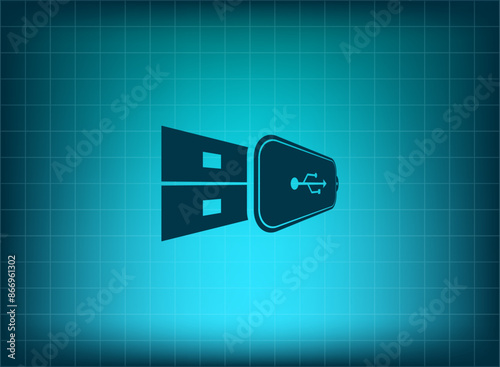 Vector illustration, blue background.