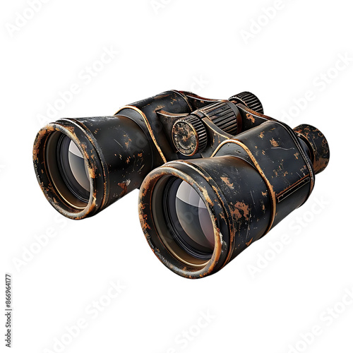 Vintage Binoculars 3D Render