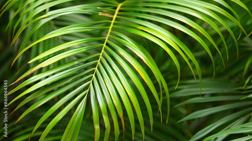 Green tropical plant close-up Green tropical plant close-up