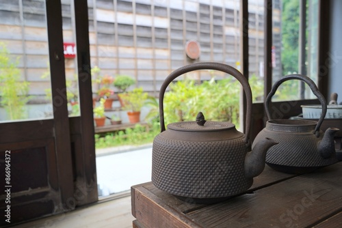 日本の東京、江戸時代の暮らしの風景　昔の生活用品