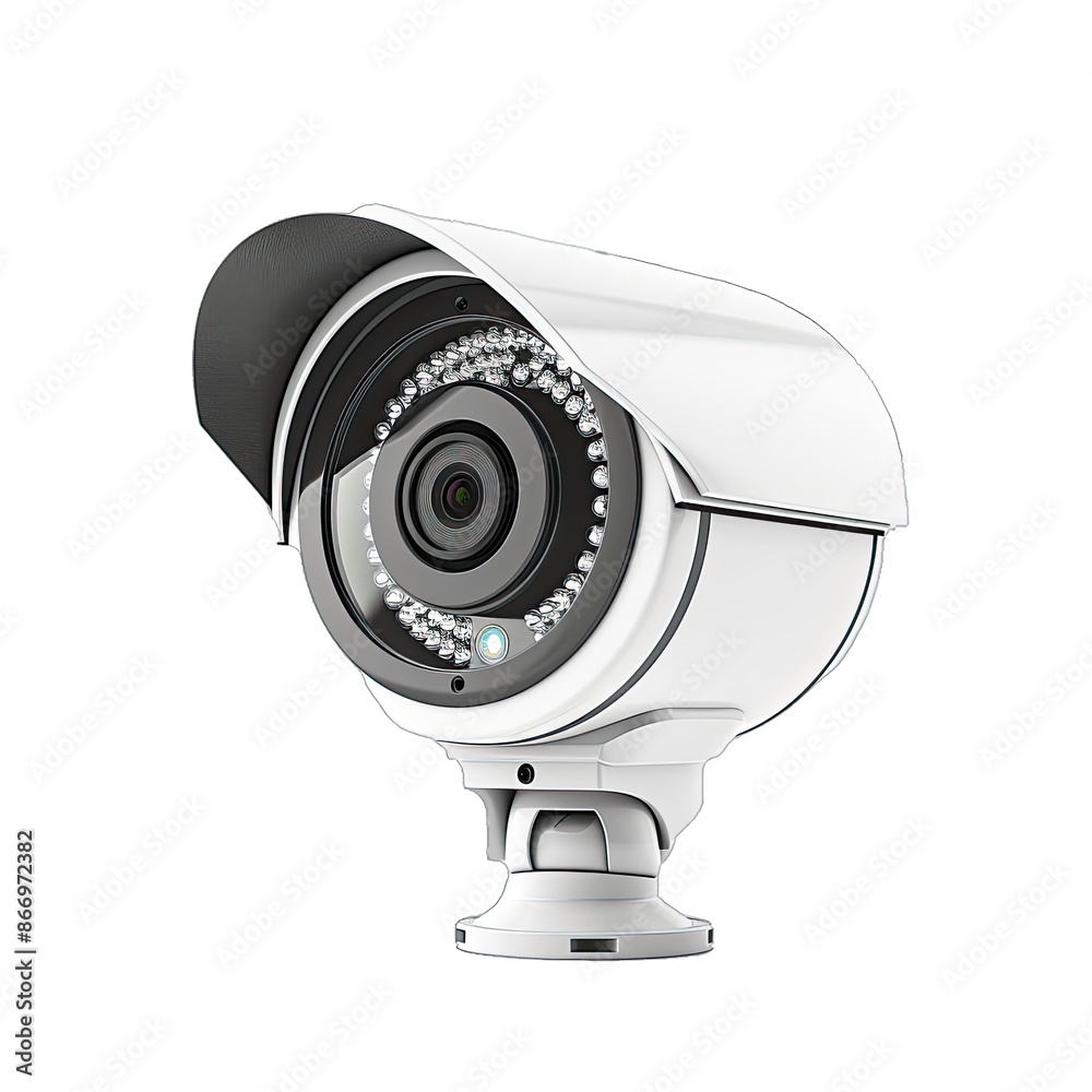 White Cctv Camera Showcasing a Sleek Design Durable Material and Highdefinition Lens for Surveillance and Security. Isolated on a Transparent Background. Cutout PNG. White Cctv Camera Showcasing a Sleek Design Durable Material and Highdefinition Lens for Surveillance and Security. Isolated on a Transparent Background. Cutout PNG.