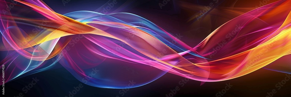 Naklejka premium Beautiful abstract background. Dark colorful twisted ribbon background 