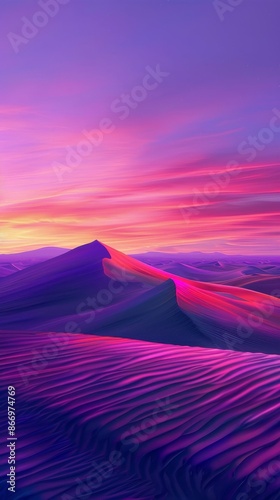 Vibrant desert dunes at sunset © iVGraphic