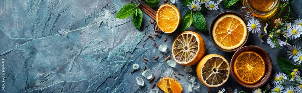 Sliced oranges with herbs and spices Sliced oranges with herbs and spices
