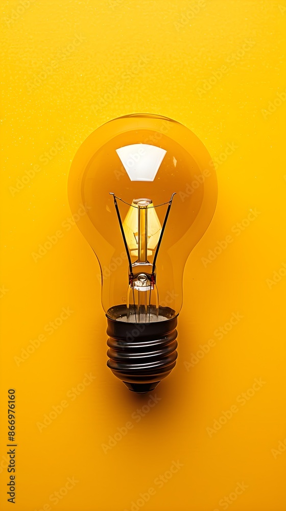 Light bulb on yellow background with copy space Light bulb on yellow background with copy space