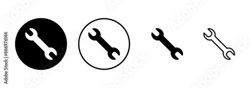 wrench icon vector isolated on white background. Wrench vector icon. Spanner symbol