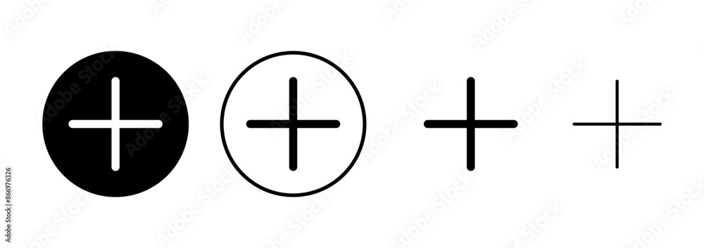 Fototapeta premium Plus Icon vector isolated on white background. Add plus icon. Addition sign. Medical Plus icon