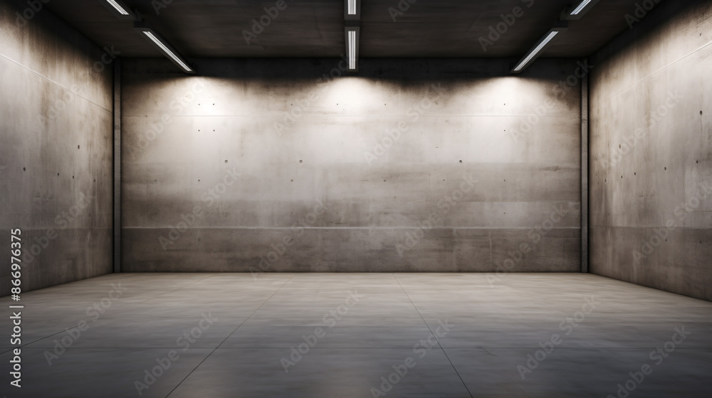 Blank industrial interior space featuring smooth concrete walls, large windows, and an open, minimalist layout. Blank industrial interior space featuring smooth concrete walls, large windows, and an open, minimalist layout.