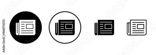 Newspaper icon vector isolated on white background. news paper icon vector