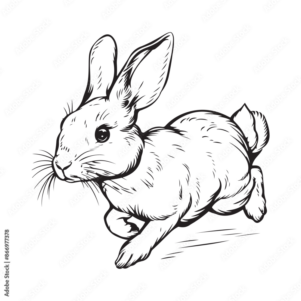 Illustration of Running rabbit Vector Image isolated on white background Illustration of Running rabbit Vector Image isolated on white background