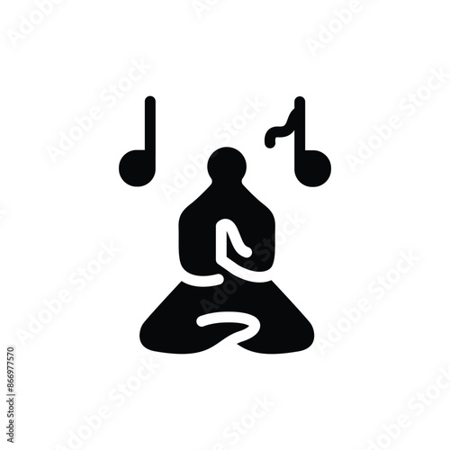 meditation pose solid icon vector design good for web and mobile app