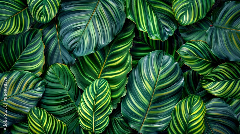 Green tropical plant close-up Green tropical plant close-up