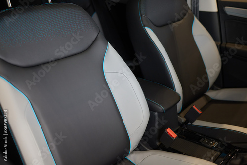 Wallpaper Mural Car back seat with headrest and arm rest, a comfortable automotive fixture Torontodigital.ca