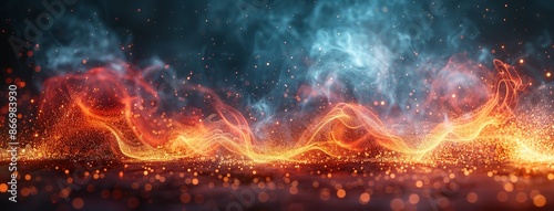 Abstract Essence: Ice and Fire Vector Illustration