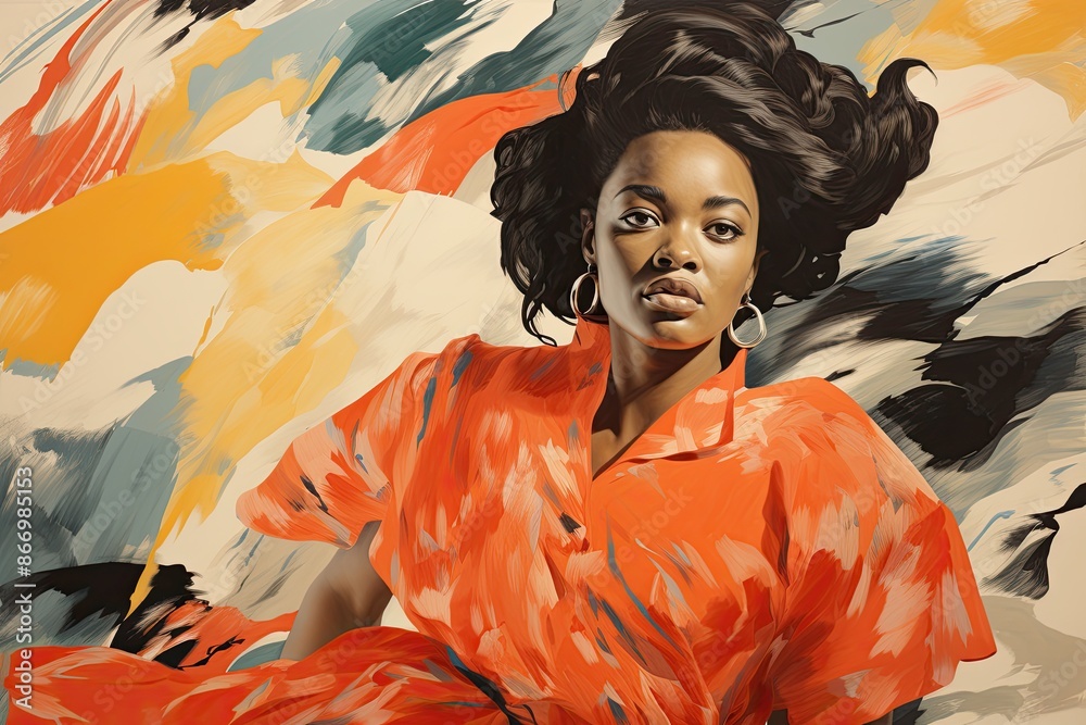 Fototapeta premium face, halloween, art, mask, woman, paint, horror, evil, scary, fashion, abstract, eyes, dark, skull, painting, beauty, makeup, head, carnival, red, black, color, model, hair, person, lady, make-up, pe