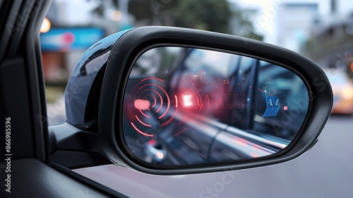 Side View Mirror with Digital Blind Spot Detection System