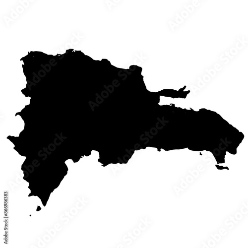 dominican republic map silhouette on transparent background