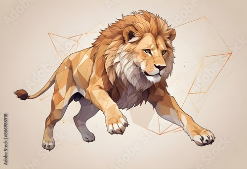 lion art full body illustration photo