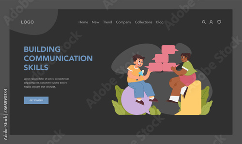 Communication skills concept. Flat vector illustration