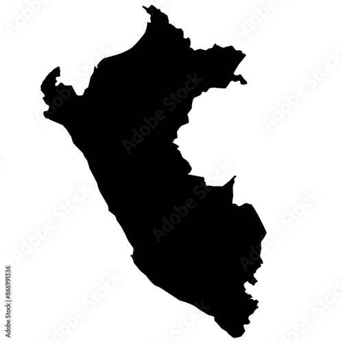 peruvian map silhouette with transparent background