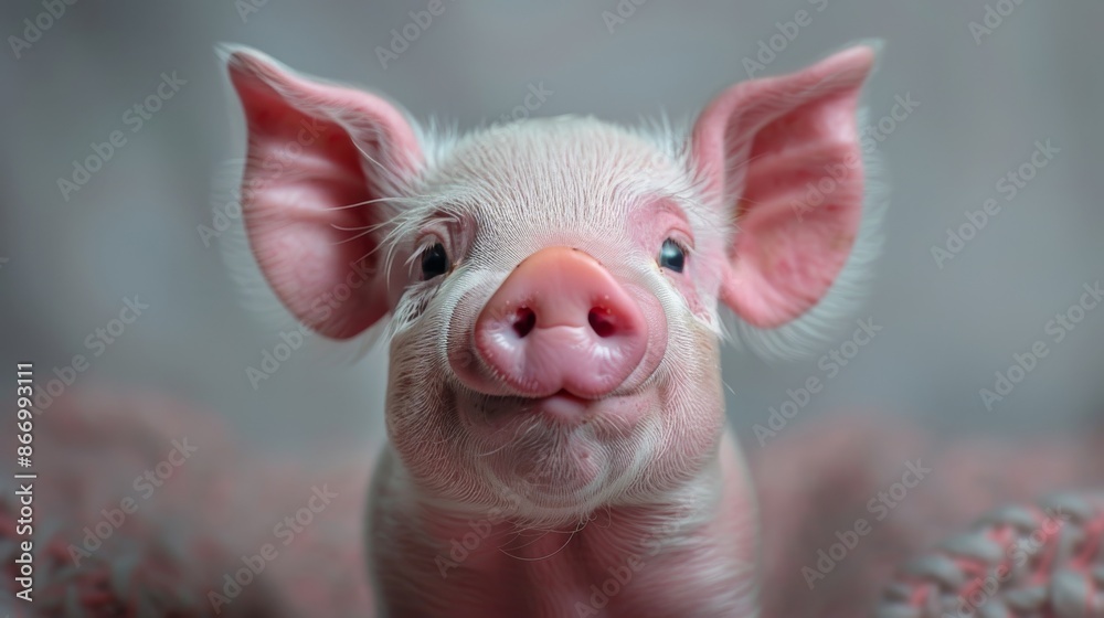 Cute piglet smiling at the camera, close-up studio shot. Adorable baby animal concept Cute piglet smiling at the camera, close-up studio shot. Adorable baby animal concept