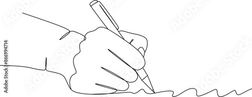 Hand writing continuous line