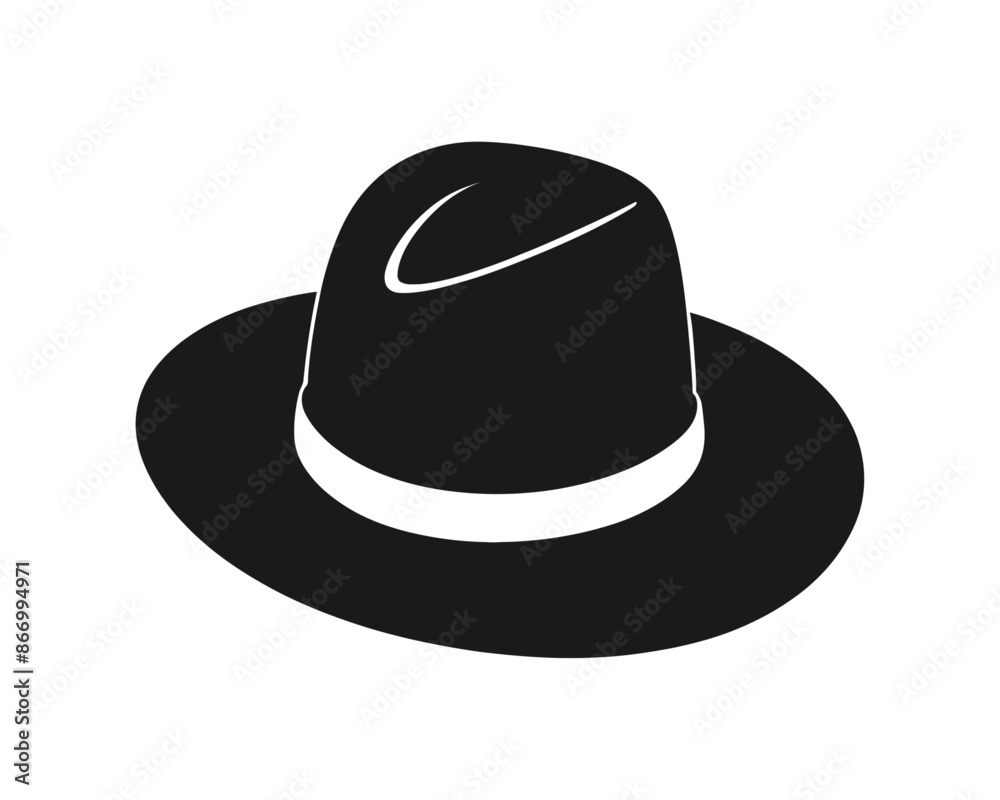 black and white cowboy hat logo icon design vector illustration. black and white cowboy hat logo icon design vector illustration.
