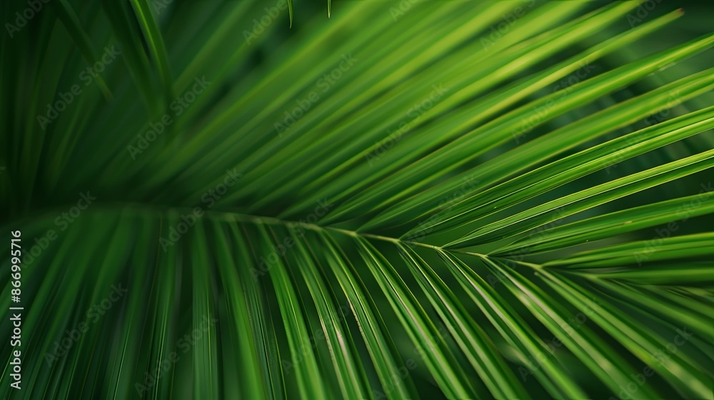 Green tropical plant close-up Green tropical plant close-up