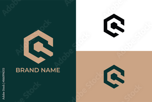 Minimal elegant monogram art logo. Outstanding professional trendy initial letter CD C hexagon icon, solution logo, workshop logo, cog logo, automotive logo, letter C hexagon minimal gear logo