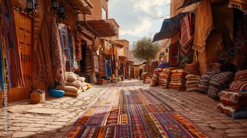 Authentic Moroccan Village: Ait Ben Haddou's Historic Street photo