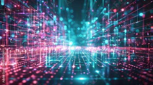 Wallpaper Mural Abstract digital hologram wall background. Modern abstract background  Torontodigital.ca