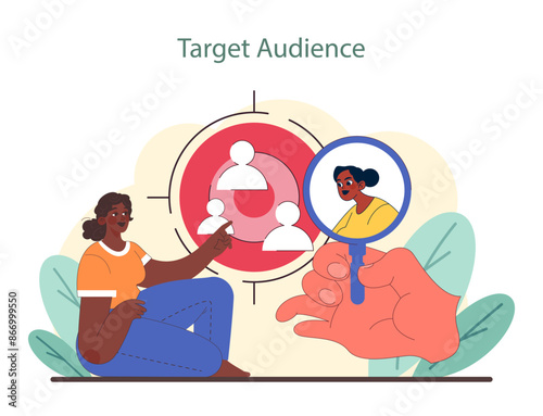 Target audience exploration in niche marketing. Visual representation of demographic analysis.