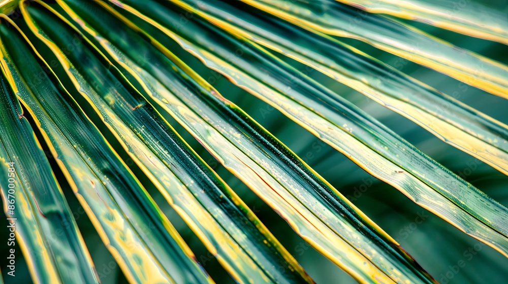 Green tropical plant close-up Green tropical plant close-up