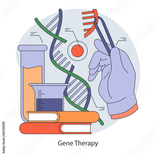Genetic Advancement concept. Flat vector illustration.