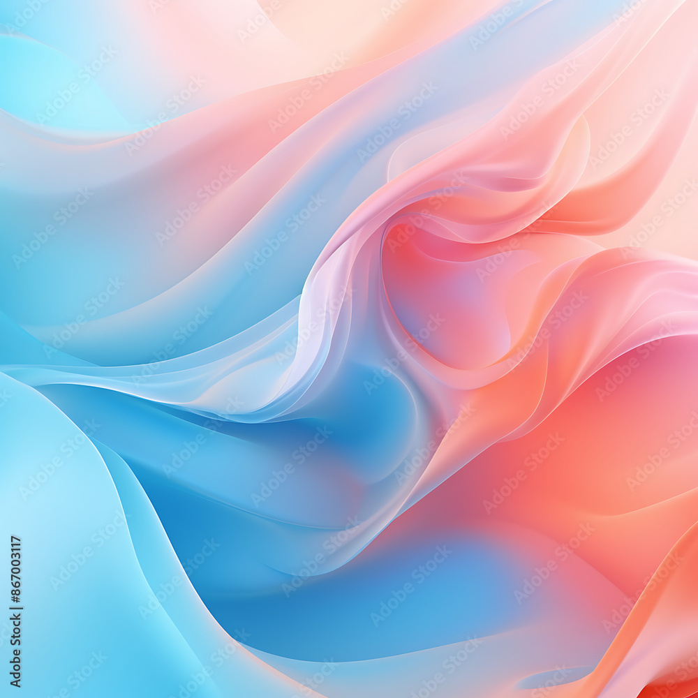 abstract background with smooth lines in blue, pink and yellow colors