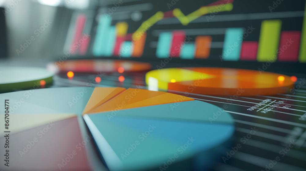 market chart, business graph on a table, industry report market chart, business graph on a table, industry report